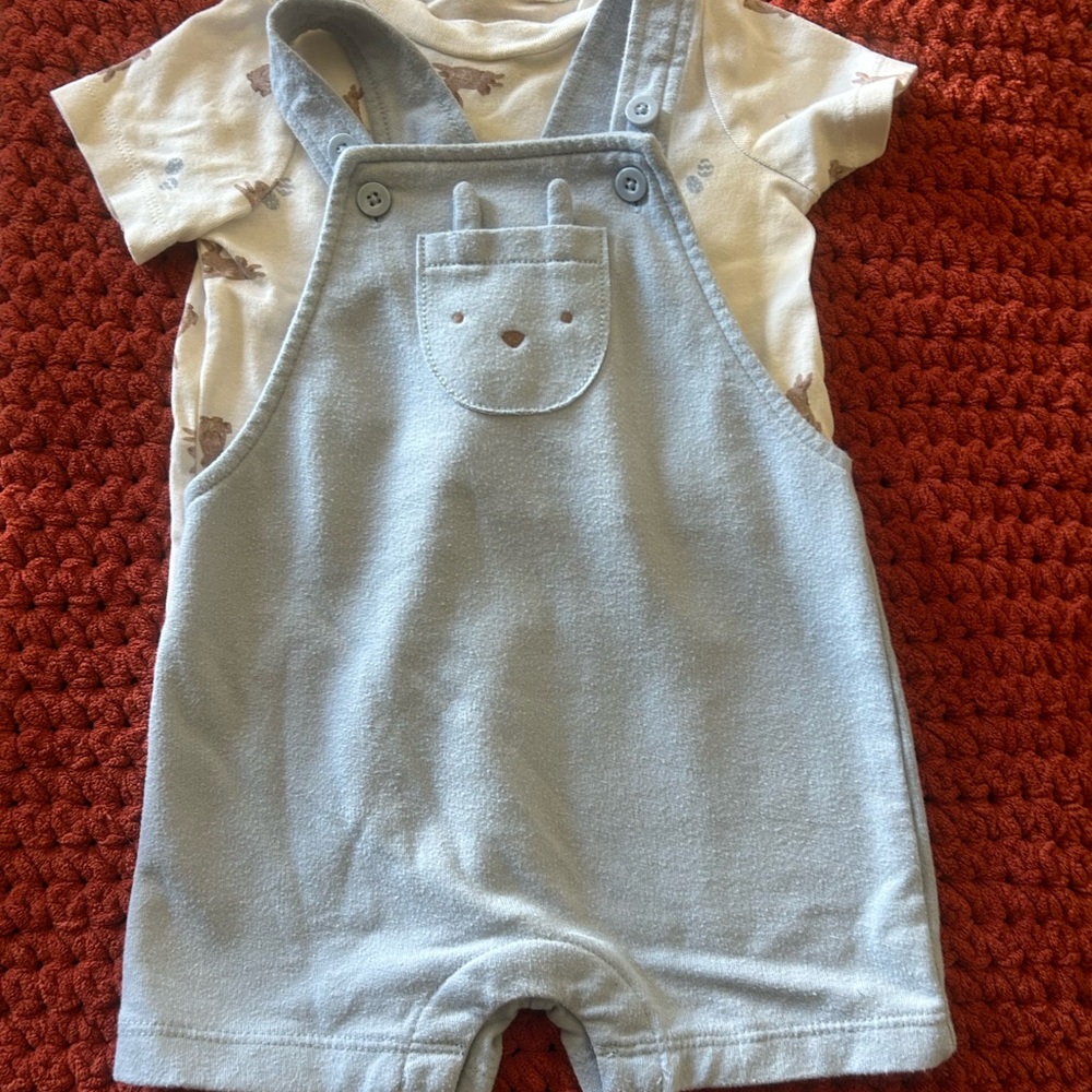 Carter's Light Blue Overalls with Shirt